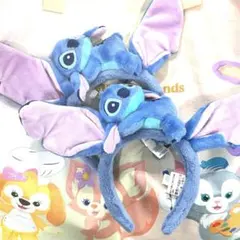 2個セット 香港ディズニー スティッチ カチューシャ耳付きぬいぐるみ