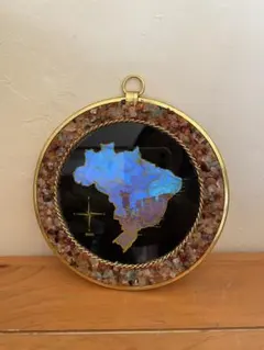 天然石 ブルーモルフォ ブラジル 壁飾り レリーフ オブジェ 宝石アート ブラジル土産】天然記念物 モルフォ蝶の飾り皿 リオ置物 - メルカリ