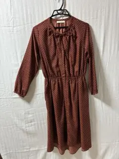 chocol raffine ドット柄長袖ワンピース