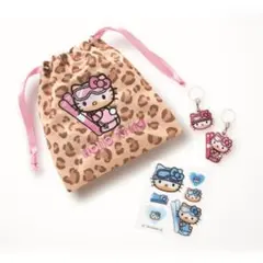 sweet 3月号付録 雪焼けハローキティ ぷくぷくシール　巾着ポーチ　チャーム