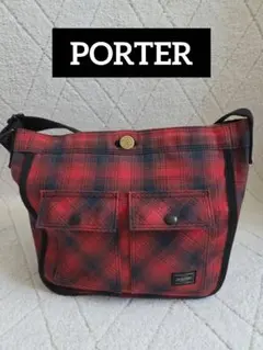 希少 PORTER × atmos CHECK メッセンジャー バッグ - メルカリ