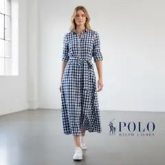 Polo Ralph Lauren チェック柄　リネンシャツワンピース　0