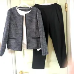 ツィードジャケット、パンツ、インナー、3点セット