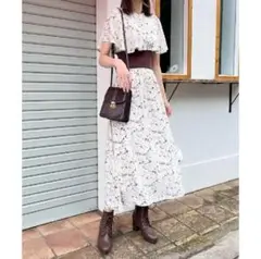 MAJESTIC LEGON フラワー　ロング　ワンピース　レディース