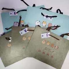 わんこデザインの紙袋 5枚セット