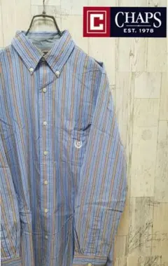 旬　チャップス　ストライプ　長袖シャツ