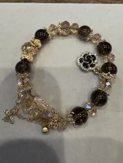 天然石 スモーキークォーツ デザインブレスレット