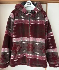 幾何学模様 ノルディック ボアジャケット