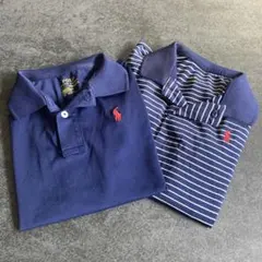 ラルフローレン　2T ポロシャツ 2枚セット ネイビー・ストライプ