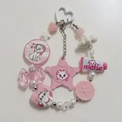 白猫 携帯ストラップ ピンク Y2K