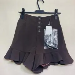 新品　INGNI イング　ベルト付き裾フリルキュロット　ブラウン　Mサイズのサムネイル