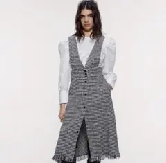 ZARA♡テクスチャーミディジャンパースカート
