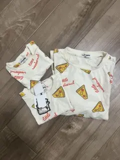 【お揃いコーデ】3枚セット リトルウィークエンド　ピザ柄Tシャツ