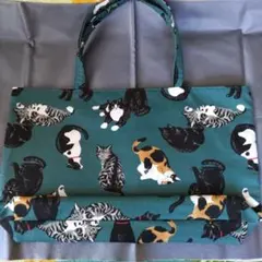 ♠手提げ・ショルダートートバッグ♠ねこ柄①　特大サイズ