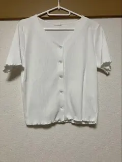 GU　リブメロークロップドカーディガン　半袖