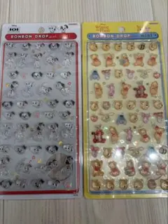 正規品ボンボンドロップミニシールセット2枚ディズニー プーさん101匹わんちゃん
