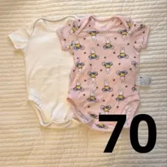 ユニクロ　ボディスーツ　70 ロンパース　肌着　綿100 ベビー　ミッフィー