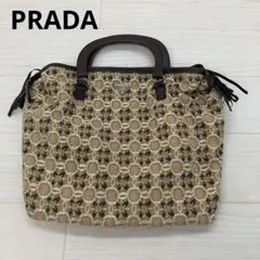 PRADA　プラダ ハンドバッグ 花柄レース 三角ロゴ