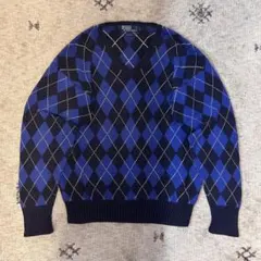 90s Polo Ralph Lauren アーガイル Vネック ニット L