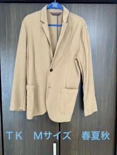 ジャケット　ブラウン　メンズ　M 送料込　春夏秋用　薄着　ストレッチ　美品