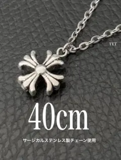 【タイニー クロス ネックレス 2mm 40cm 1本】ステンレス a02
