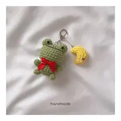 あみぐるみ キーホルダー カエル 編み物 かぎ針編み
