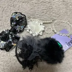 ★ヘアアクセサリーセット スパンコール付きリボン