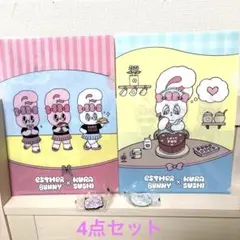 エスターバニー　くら寿司　ファイル　ラバーマスコット　缶バッジ　4点セット