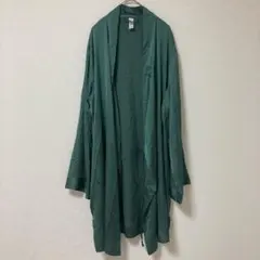 スターズアボブ ルームウェア ガウン 無地 XL/XXL 緑 ルームウェア