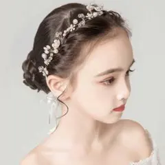 ヘッドドレス パール フラワー 髪飾り 花冠 発表会 結婚式 誕生日 華やか❤