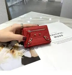 新品！牛革三つ折ミニ財布