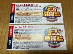 【送料無料】カープファン感謝デー 2025 自由席入場券 ２枚セットのサムネイル