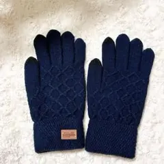 早い者勝ち‼️ 手袋 グローブ ニット スマホ対応 防寒 厚手 暖かい ネイビー