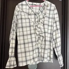 URBANSEARCH DOORS チェックフリルシャツ ブラック系のサムネイル