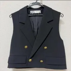 ZARA ブラック ダブルボタン ベスト Sサイズ 希少品