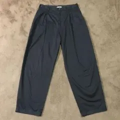 UNIQLO U タックワイドパンツ　76cm 黒　ブラック　コットンツイル