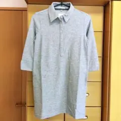 ★ニッセン・七分袖・ポロシャツ・チュニック【新品】グレー・PSS・身長150㎝★のサムネイル