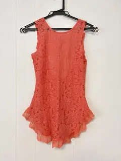 Freepeople コーラルピンク レース タンクトップのサムネイル
