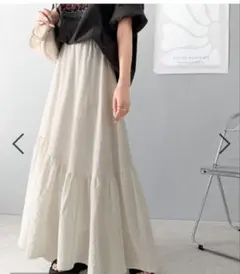 シアーサッカーアシンメトリー ティアードスカート