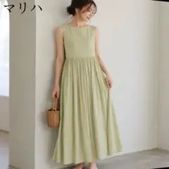 極美品 MARIHA マリハ ベージュ 夏のレディーロングワンピース マキシ 
