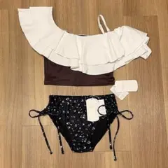 Chico チコ ダブルフリルワンショルトップス ショーツ 水着