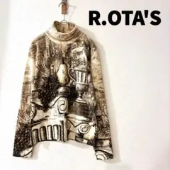 R.OTA'S ハイネック 長袖 カットソー 総柄 F ニット