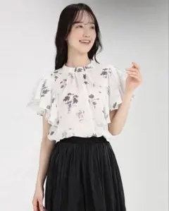 fifth フィフス 花柄フリル袖ブラウス Mサイズ