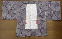 羽織 紫 しぼり風 和装 昭和レトロ ヴィンテージ 古着 軽量