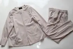 パンツスーツ　セットアップ　ライトベージュM