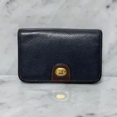 dunhill ダンヒル ネイビー レザー キーケース 本革 ブラウン 金