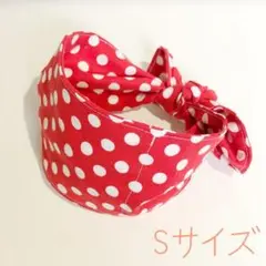 【ハンドメイド】 犬用クールネック クールバンダナ 赤ドット Sサイズ
