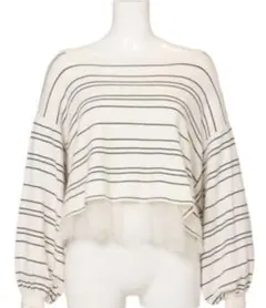 snidel ドットレースレイヤードボーダーニット