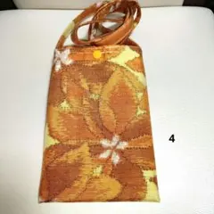 ハンドメイド 花柄スマホポーチ　オレンジ系