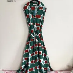 美品 CORCOVADO ローズプリントジャージードレス ワンピースM | Mercari
